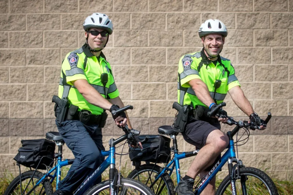 Two members of the Bridgewater Police Department Bike Unit