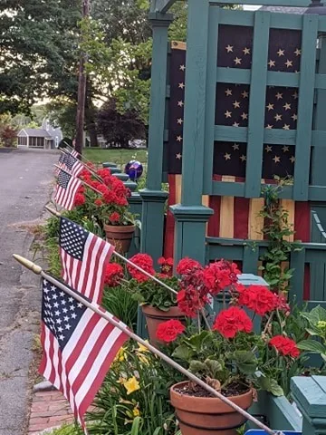 4th of July decorations in Bridgewater, Massachusetts.